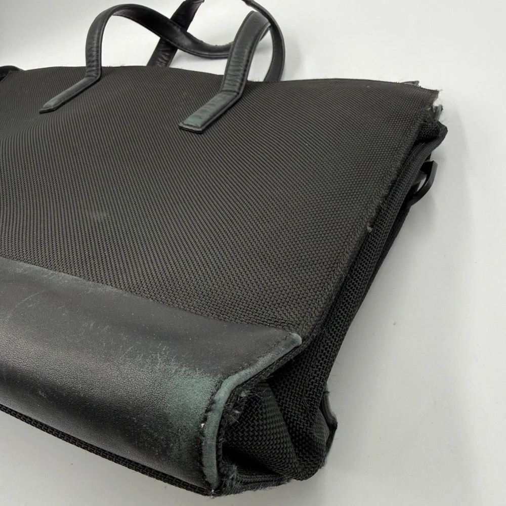 Tumi Bag Black Ballistic Nylon Leather Business Organizer Briefcase